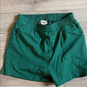 Listicle Women's Forest Green Elastic Waist Athletic Shorts